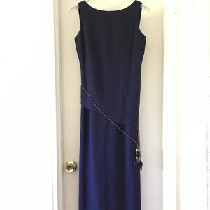 Dressbarn - asymetrical top, boho rope belted dress, deep purple (6)